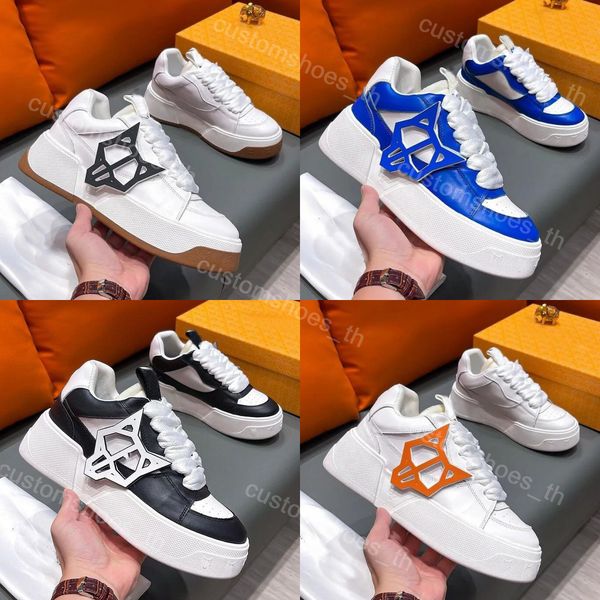 

designer sneakers naked wolfe casual shoes men trainers chunky platform sneaker canvas flat rubber shoe high street leather trainer fashion, Black