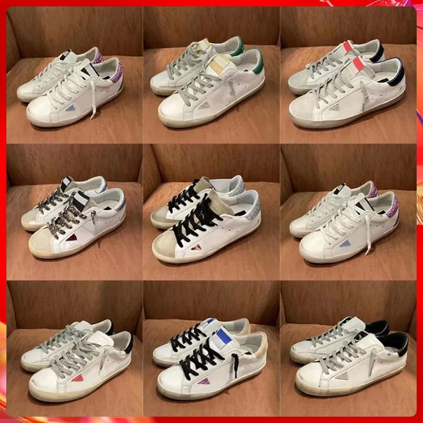 

designer woman man shoes women popular super star brand men casual new release luxury shoe italy sneakers sequin classic white do old dirty, Black