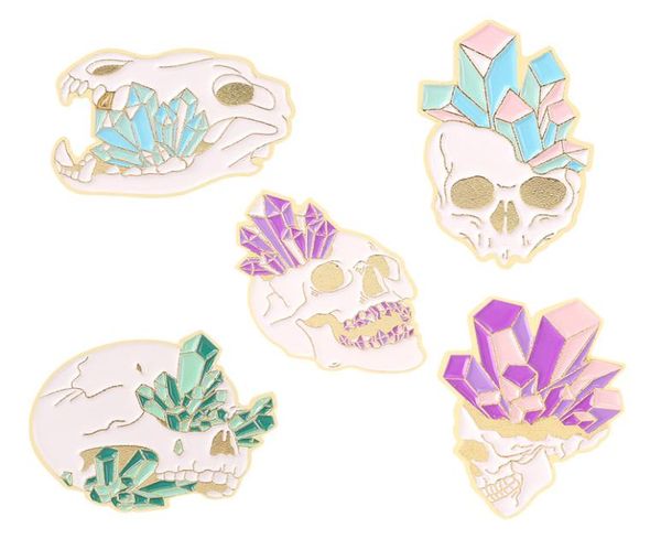 

cute punk style skull brooches pin for women fashion dress coat shirt demin metal funny brooch pins badges backpack gift jewelry1767027, Blue