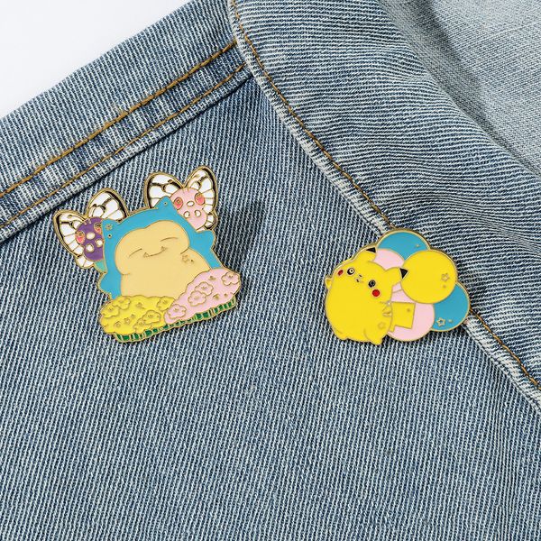 

game yellow elf ballon brooch cute anime movies games hard enamel pins collect cartoon brooch backpack hat bag collar lapel badges, Blue