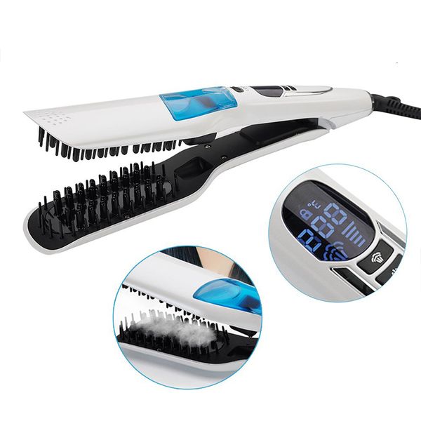 

hair straighteners steam straightener brush vapor professional straightening moisturizing care irons comb 230823, Black