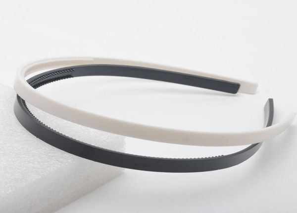 

8mm wide teeth hairbands fashion girls plastic headbands lady jewelry findings diy tools white black hair accessory 50pcs4807668, Slivery;white