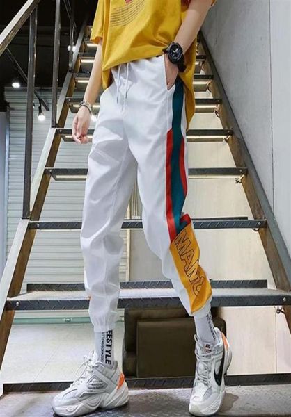 

hip hop streetwear men039s splice joggers pants fashion casual cargo pant trousers high street elastic waist harem mxxl23917255857, Black