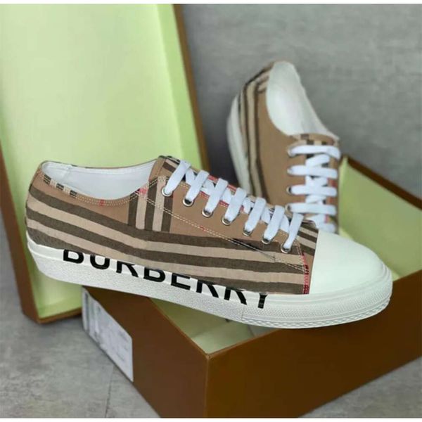 

vintage men print check sneakers two-tone cotton gabardine flats shoe printed lettering plaid calfskin canvas trainers bio-based rubber608