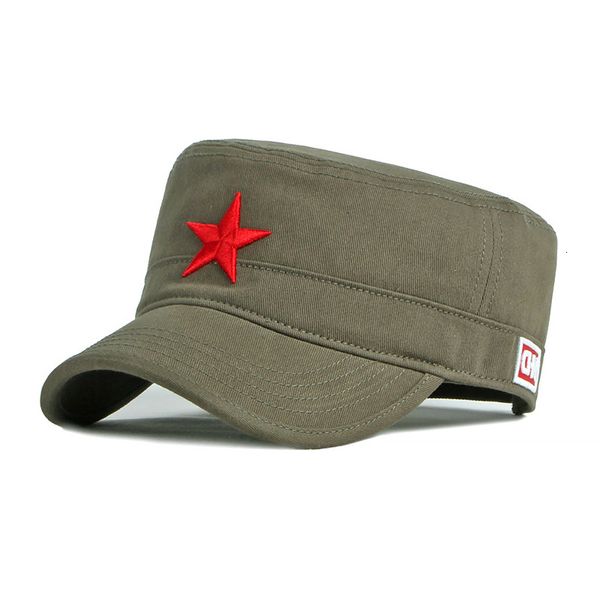 

berets spring military hat men 3d pentagram embroidery army dad cap red star baseball flat cotton dailywear visor outdoor sun 230822, Blue;gray