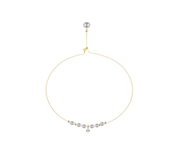 

elegant natural freshwater pearl necklace sterling silver 18k gold plated clavicle diy multipurpose chain6043351