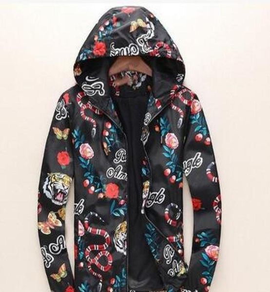 

fashion designer jacket windbreaker long sleeve mens jackets hoodie clothing zipper with animal letter pattern plus size clothes m8556099, Black;brown