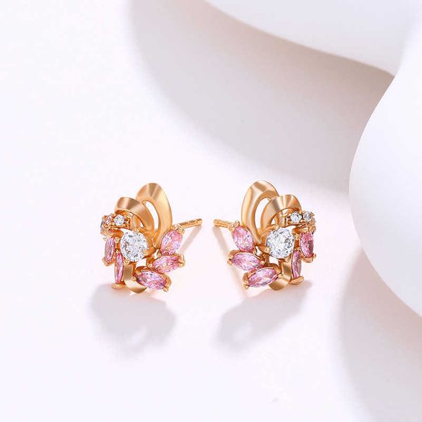 

jewelry south korean niche high-end floral earrings new style earrings women's light luxury exquisite earrings women's jewelry, Golden