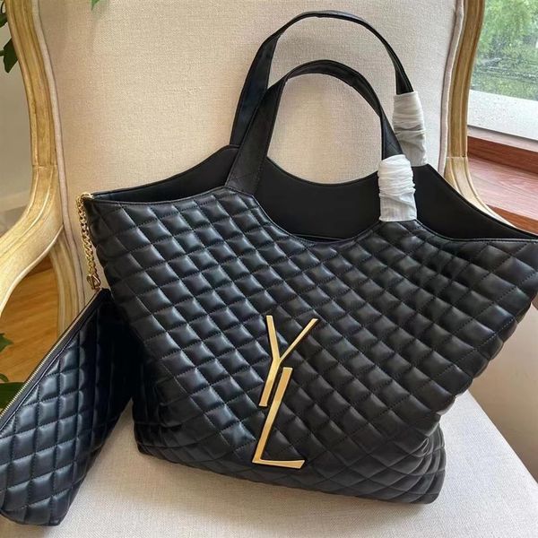 

women extra large shopping bags quilted leather handbag woman 2022 new fashion tote bag icare designer bag lady s318b