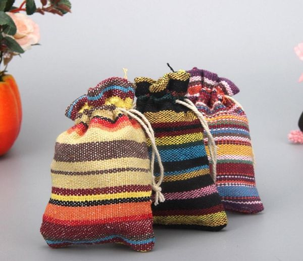 

913cm cotton linen drawstring bags candy jewelry gift pouches package bags gift jute bags mobile power pack7387209, Pink;blue