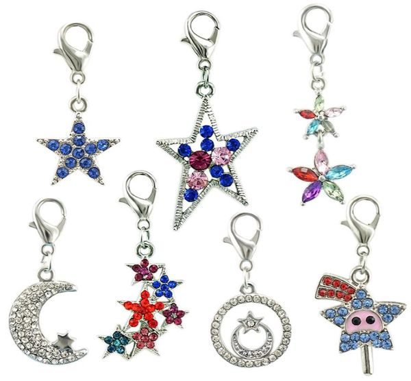 

jinglang mix pentagram moon charms pendant findings accessories metal handmade accessories jewelry6513080, Bronze;silver