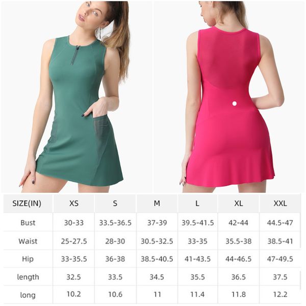 

ll-88241 womens yoga outfits ladies golf dresses shorts cheerleaders tennis one piece dress sleeveless pants fast dry breathable lined