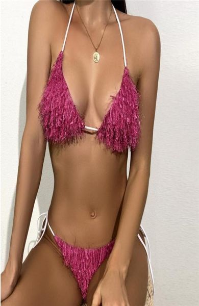 

onepiece swimsuit for lady bikini fringe beach wear bathing suit solid color high waist swimsuits1846041