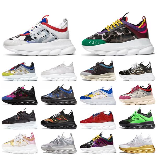 

luxury designer chain reaction shoes mens womens casual shoe pink black multi-color suede fluo barocco golden sneakers leopard platform loaf