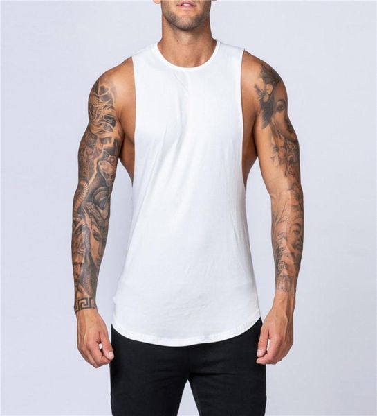 

summer men039s tank blank cotton loose tank men singlet men plain bodybuilding fitness active sleeveless vest wholesal8779906, White;black