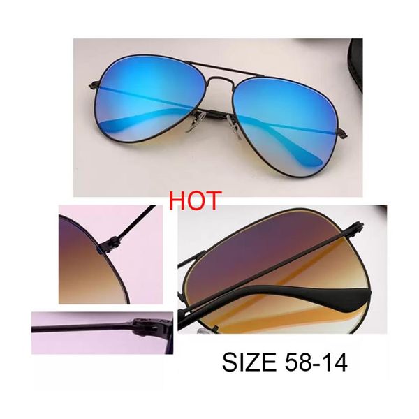 

new brand design gradient flash mirror aviation sunglass men fashion male uv400 mirror sun glasses travel fishing oculos gafas de 2443, White;black