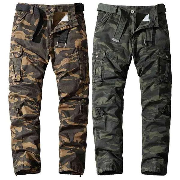 

camouflage pants men pure cotton outdoor military multi-pockets pants camo tactical trousers army pants male spring autumn 210406, Black