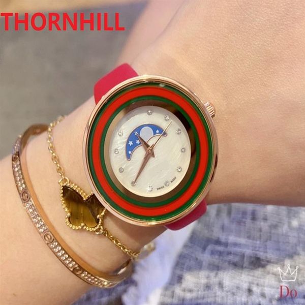 

model fashion lady watches casual bee women moon wristwatch rose gold genuine leather clock luxury female watch g273k, Slivery;brown