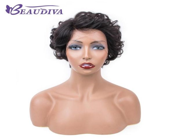 

curly human hair wig brazilian short bob lace front human hair wigs for black women full and thick 2701501, Black;brown