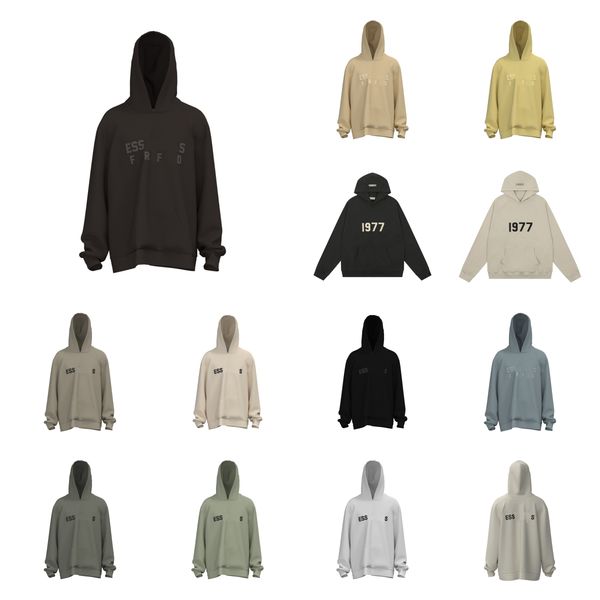 

latest style hooded essentailhoodie fashion brands ess 1977 designer pullover luxury men's hoodie oversized hoodies designer men women, Black