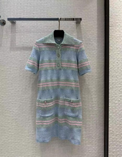 

milan runway dress 2023 spring summer lapel neck short sleeve print designer dresses brand same style dress 030349259073, Black