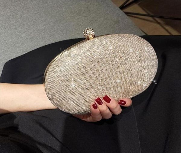 

sparky circular women bridal hand bags for wedding gold evening clutches chain bag applique in stock bridal bags party2996475, Black