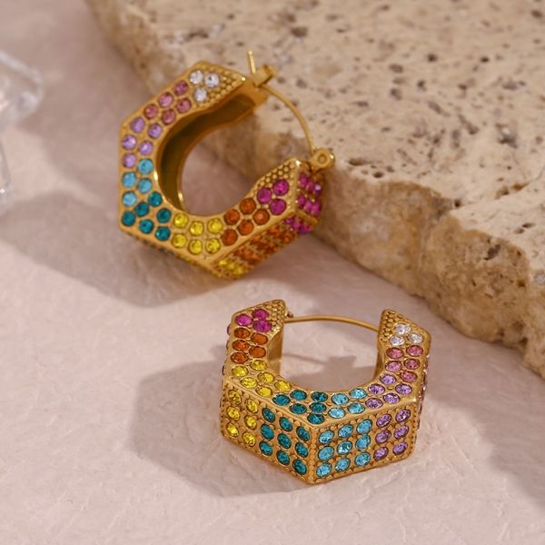 

stainless steel earrings hoop earring huggie earings fashion jewelry, Golden;silver