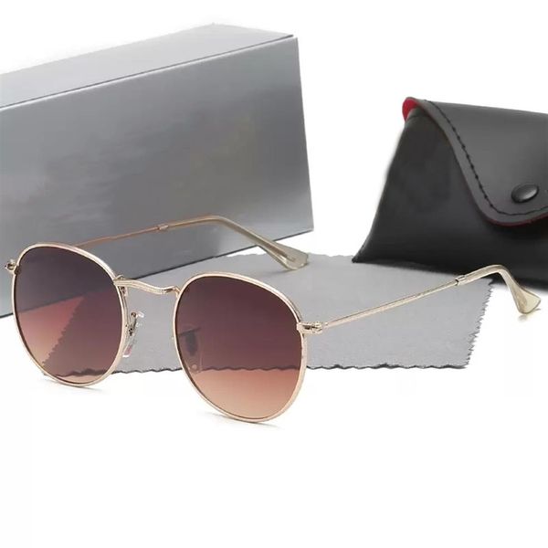 

designers ray sunglasses brand designer uv400 eyewear metal gold frame sun glasses men women mirror sunglasses with box341h, White;black