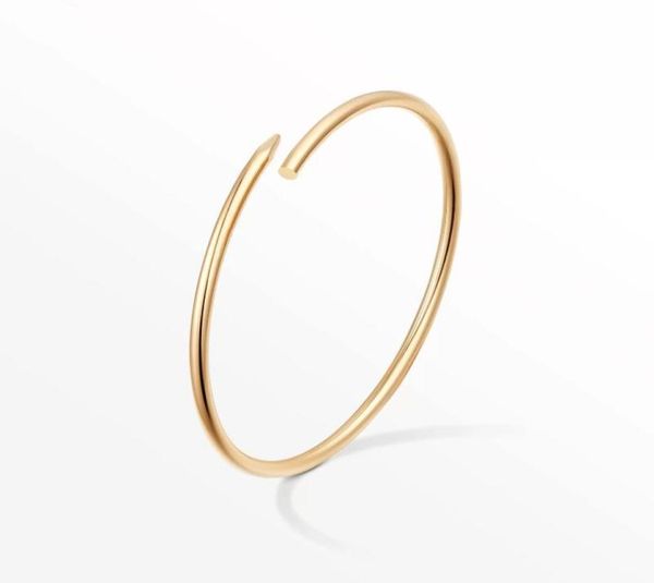 

designer 28mm thin 6th nail bracelet bangle titanium steel 18k gold plated bracelets women love bracelet bangles jewelry gift siz1886774, Black