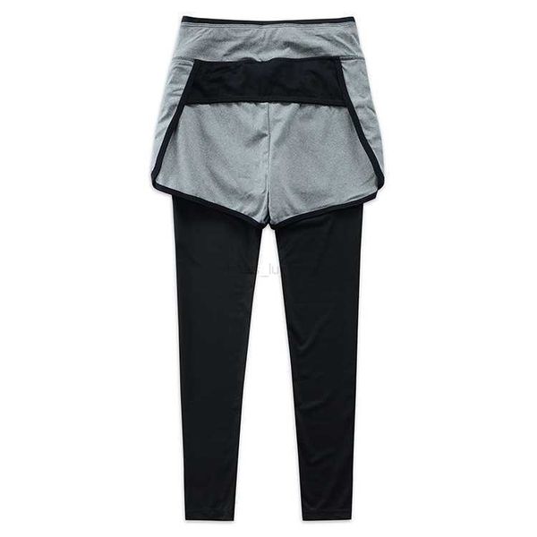 

women's lllxury yoga pants fitness training tights fake two pieces outdoor running sports nine points fitness pants