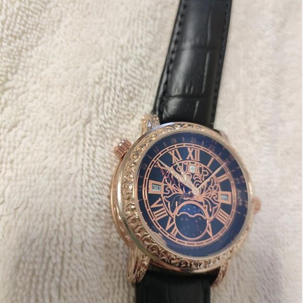 

luxury watches black leather strap watches men's watch quartz movement watchs233v, Slivery;brown