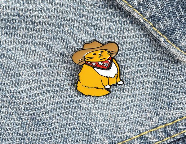 

cute enamel brooches pin for women girl fashion jewelry accessories metal vintage brooches pins badge whole gift hat cat6671635, Gray