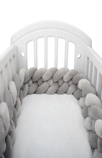 

bedding sets 2m baby bumper bed braid knot pillow cushion solid color for infant crib protector cot room decor drop ship9551343