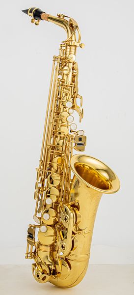 

france alto eb tune saxophone new arrival brass gold lacquer music instrument e-flat sax with case accessories