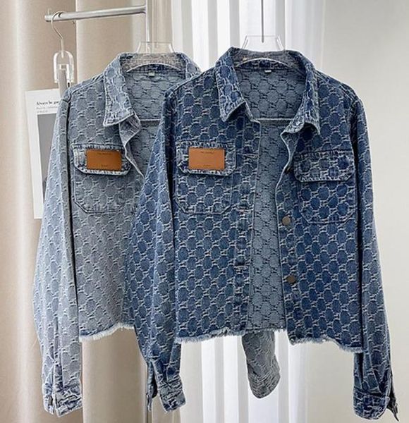 

women's jackets 2021 spring autumn ins embroidery rhine denim coat loose slimming jeans jacket women long sleeves fashion 087978, Black;brown