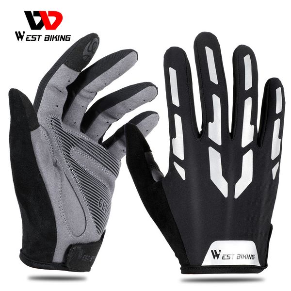 

five fingers gloves west biking shockproof reflective cycling half finger sport men women summer gym fitness mtb road bicycle 230823, Blue;gray