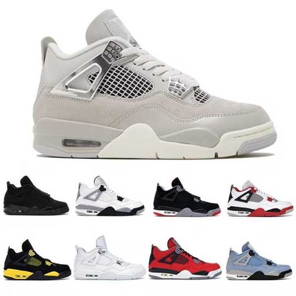 

4s basketball shoes 4 mens sneakers frozen moments black cat military black white oreo women fire red pure money university blue retro men s