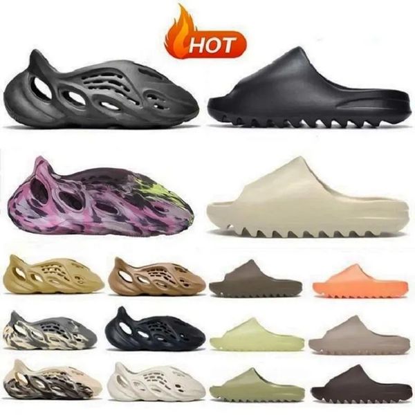 

summer slippers men women indoor eva cool soft bottom sandals trend yee zy slides light beach shoes home big size yeeziness yezziness, Black