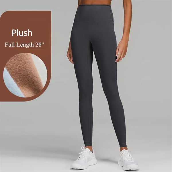 

ll high waist plush 28 fleece yoga pants women autumn winter fitness thick leggings full length elastic hip lift t-shaped se215k