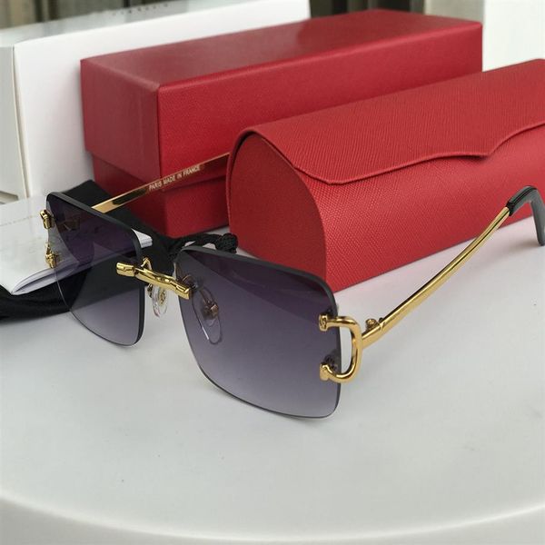 

luxury designer sunglasses for women mens carti c decor rimless buffalo horn glasses frame shade man rectangle rimless polarize fa219p, White;black