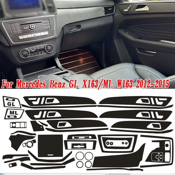 

carbon fiber for benz gl x163 ml w163 2012-15 car film interior sticker center console gear dashboard air door handle lift panel