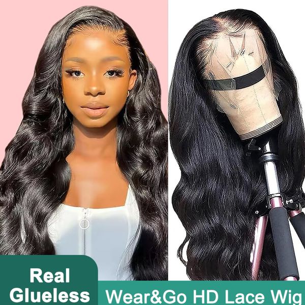 

13x6 Glueless Hd Lace Front Human Hair Wigs for Women Malaysia Virgin Hair Wear and Go 13x4 Body Wave Transparent Lace Front Wig, Burgundy