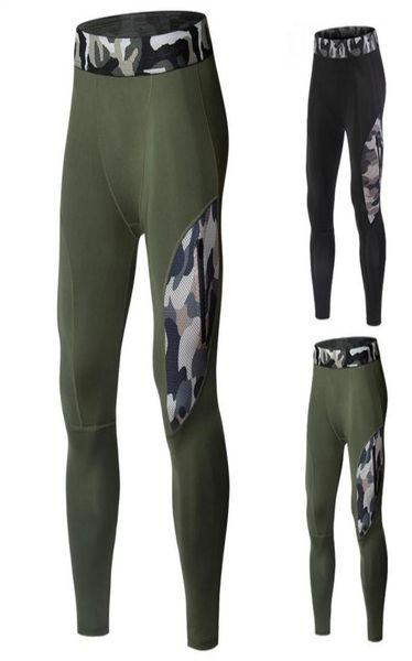 

new men039s running tights compression sport leggings gym fitness sportswear run jogging pants men camouflage football trousers2490996, Black;blue