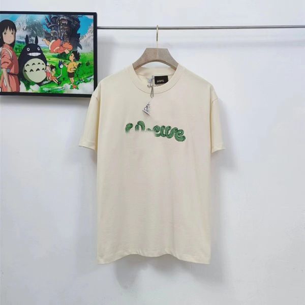 

t-shirt high version summer new luojia loe cream cactus green embroidery loose short sleeve t-shirt, White