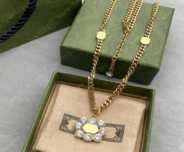 

fasgion jewelry women designer necklace classic luxurys chain letter rhinestone necklaces vintage womens neck lace ladies gift 2118969533, Silver