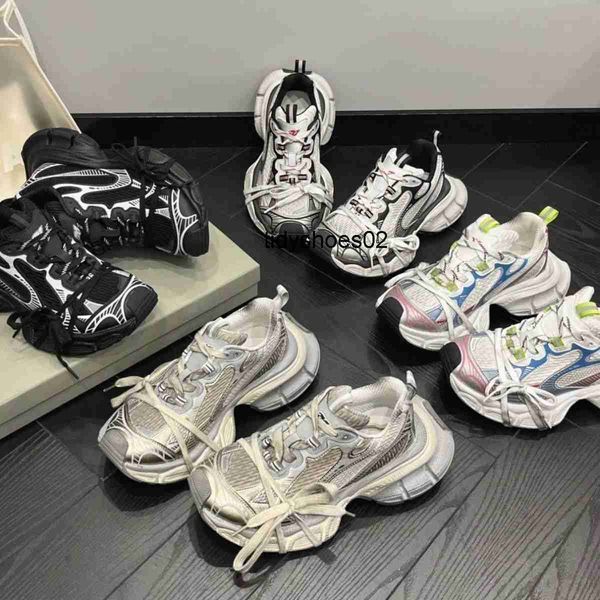 

balenciga 9th generation 3xl new internet celebrity couple shoes vintage trend casual and breathable versatile dad shoes, Black