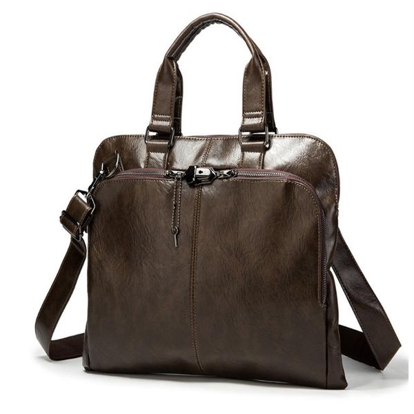 

business briefcase leather men bag computer laphandbag man shoulder messenger bag men's travel bags black brown246b