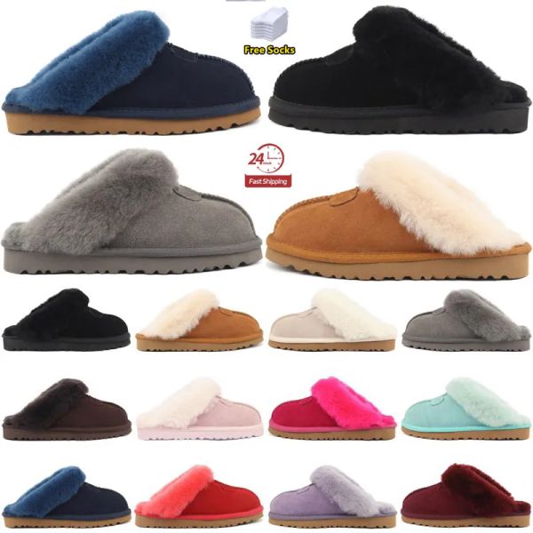

sell classic slippers design aus 51250 puffer sandals designer boots slippers goat coquette skin sheepskin warm furry fluff slides lirzrn, Black