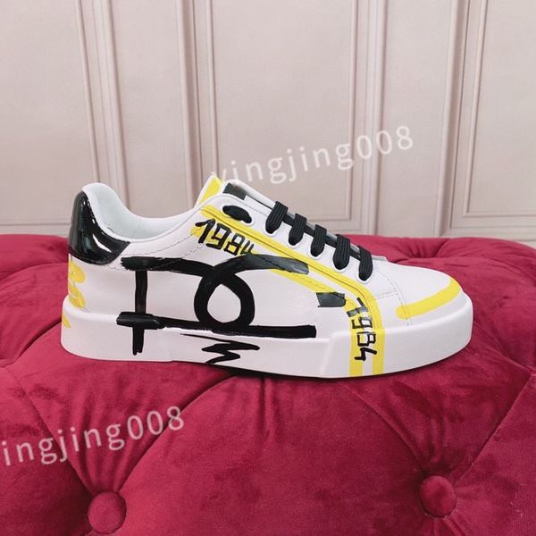 

designer travel leather sneaker fashion lady flat running trainers letters woman shoe platform men gym sneakers size35-45 hc210806, Black