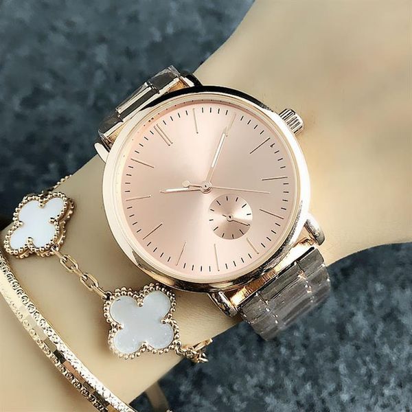 

fashion brand wrist watch for women's girl flag style steel metal band quartz watches tom 72202839, Slivery;brown